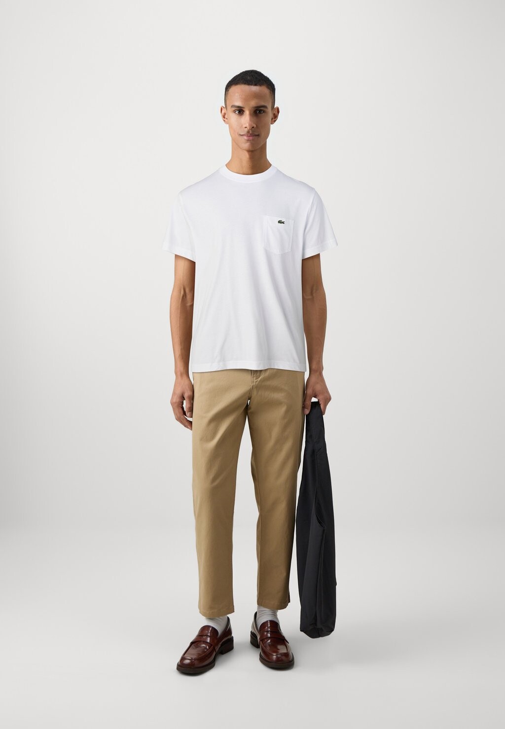 Футболка Lacoste, хлопок 100%, белый — фото 4