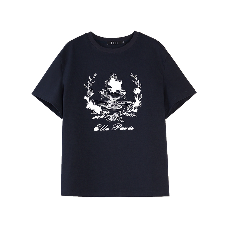 

Футболка Women's Crew Neck тонкая прямая посадка ELLE, темно-синий