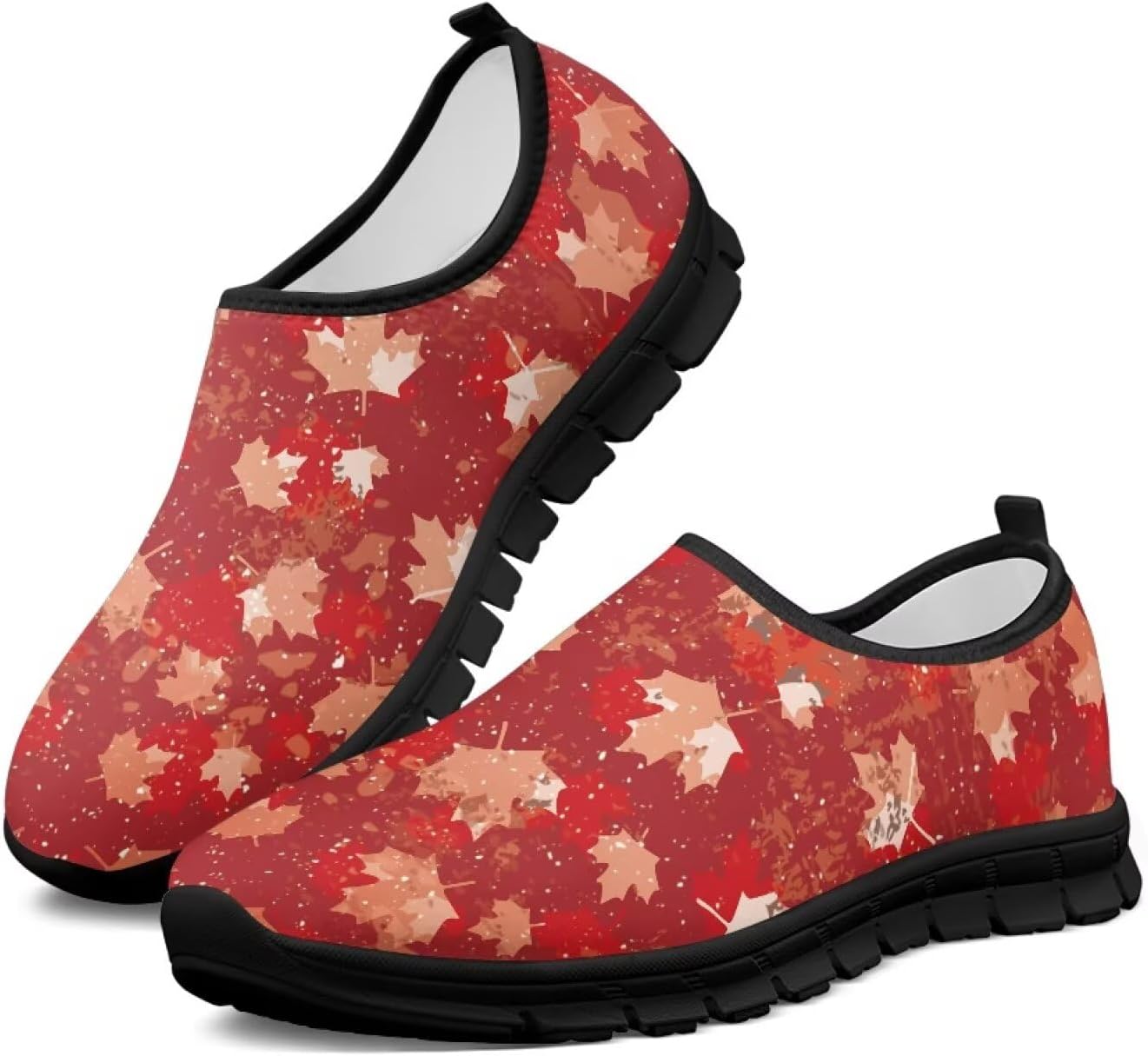 

Удобные слипоны для женщин, противоскользящие для ходьбы и бега, кроссовки с широкой носочной частью, размер США 5,5-13,5 Chririnla, красный