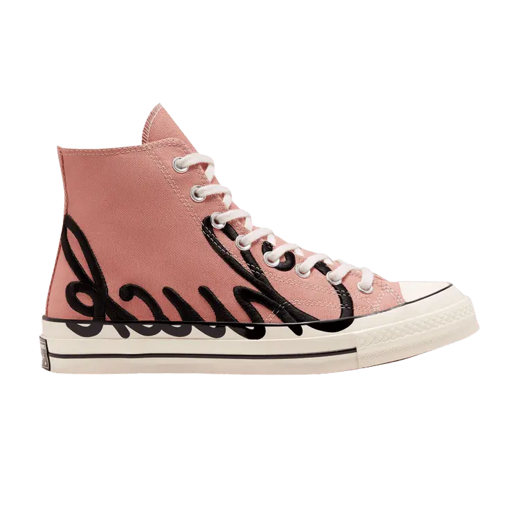 

Кроссовки Converse Chuck 70 High 'Scripted Signature Print - Rose Gold', розовый