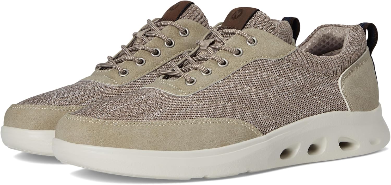 

Мужские кроссовки Nunn Bush с мокасиновой подошвой из трикотажа Ponte, гибридные оксфорды, повседневные, легкие, спортивного стиля, на шнуровке, Taupe