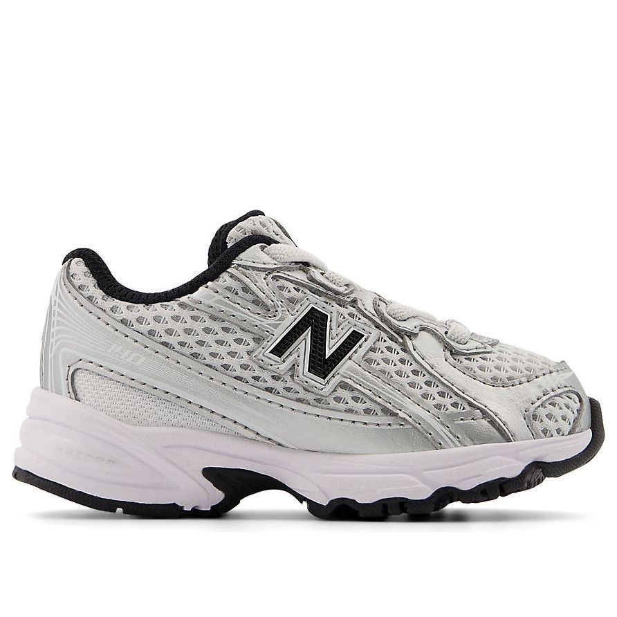 (TD) Детские кроссовки New Balance 740 Bungee Lace 'Silver Metallic Black' — фото 2