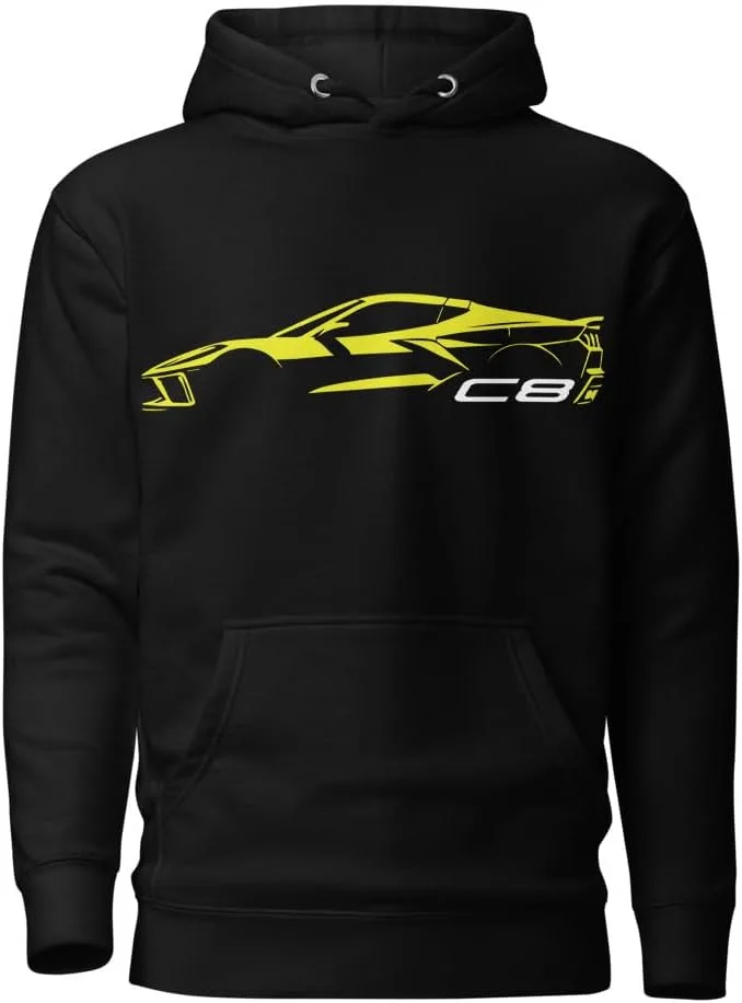 

Толстовка с силуэтом Corvette C8 в цвете Accelerate Yellow JG Infinite
