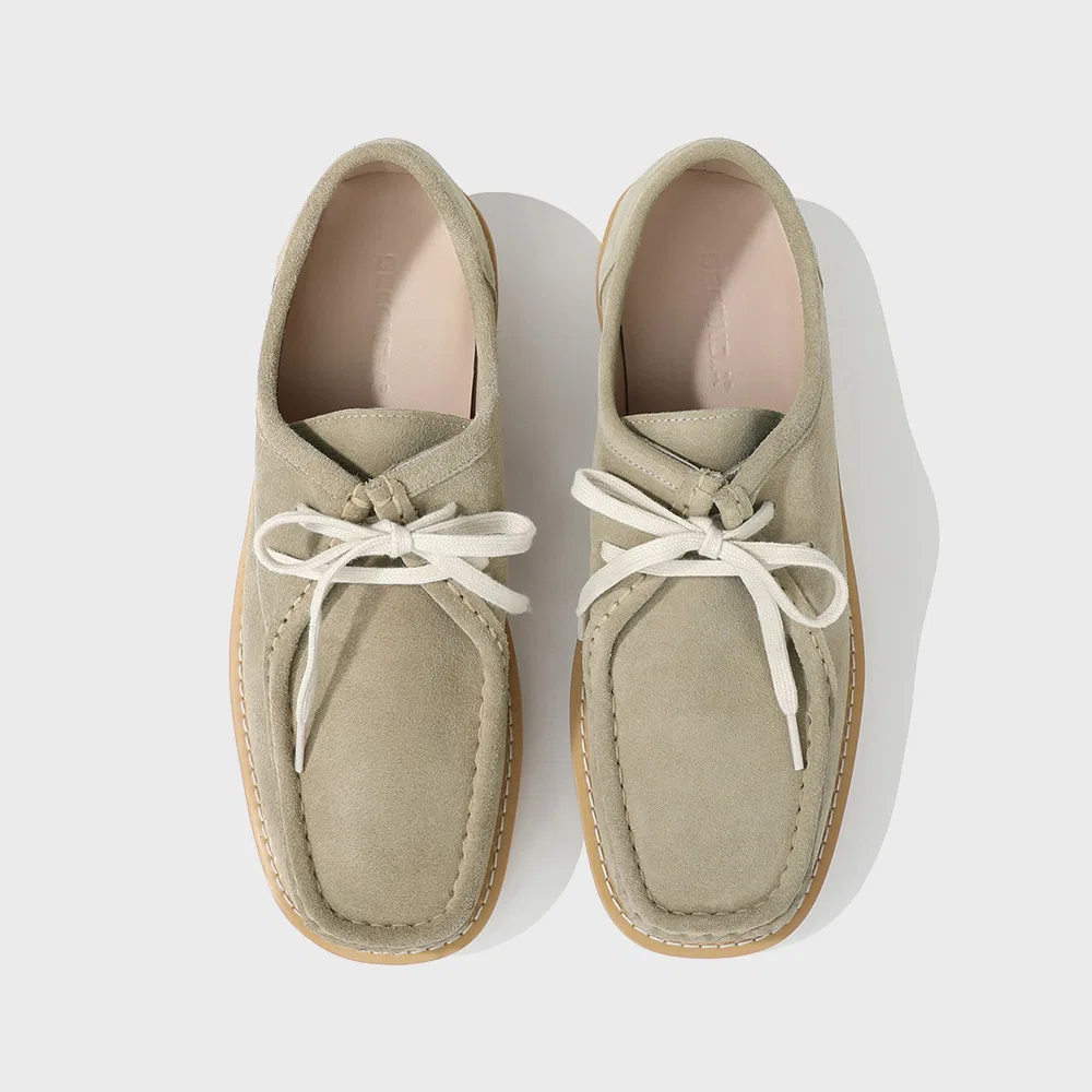Мужские замшевые тирольские туфли Casual Sole, цвета хаки, от Firenze.A — фото 2