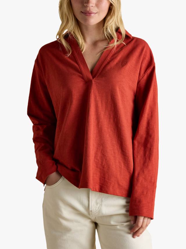 

Хлопковая блузка с воротником Joules, Red