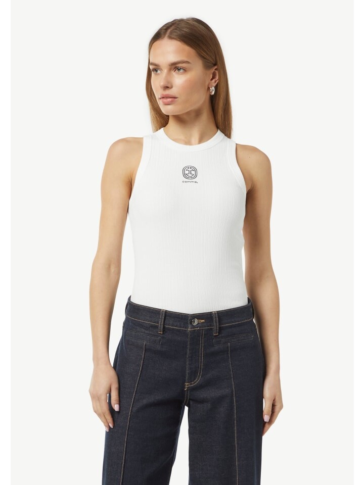 

Футболка comma T-Shirt keine Ärmellänge, белый