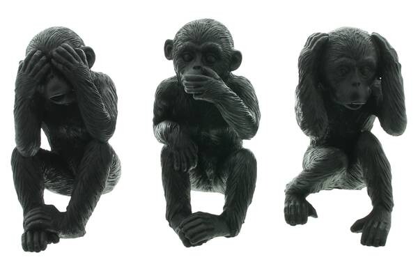 

Декоративная фигурка Frank Flechtwaren Affentrio Set 3 tlg., черный