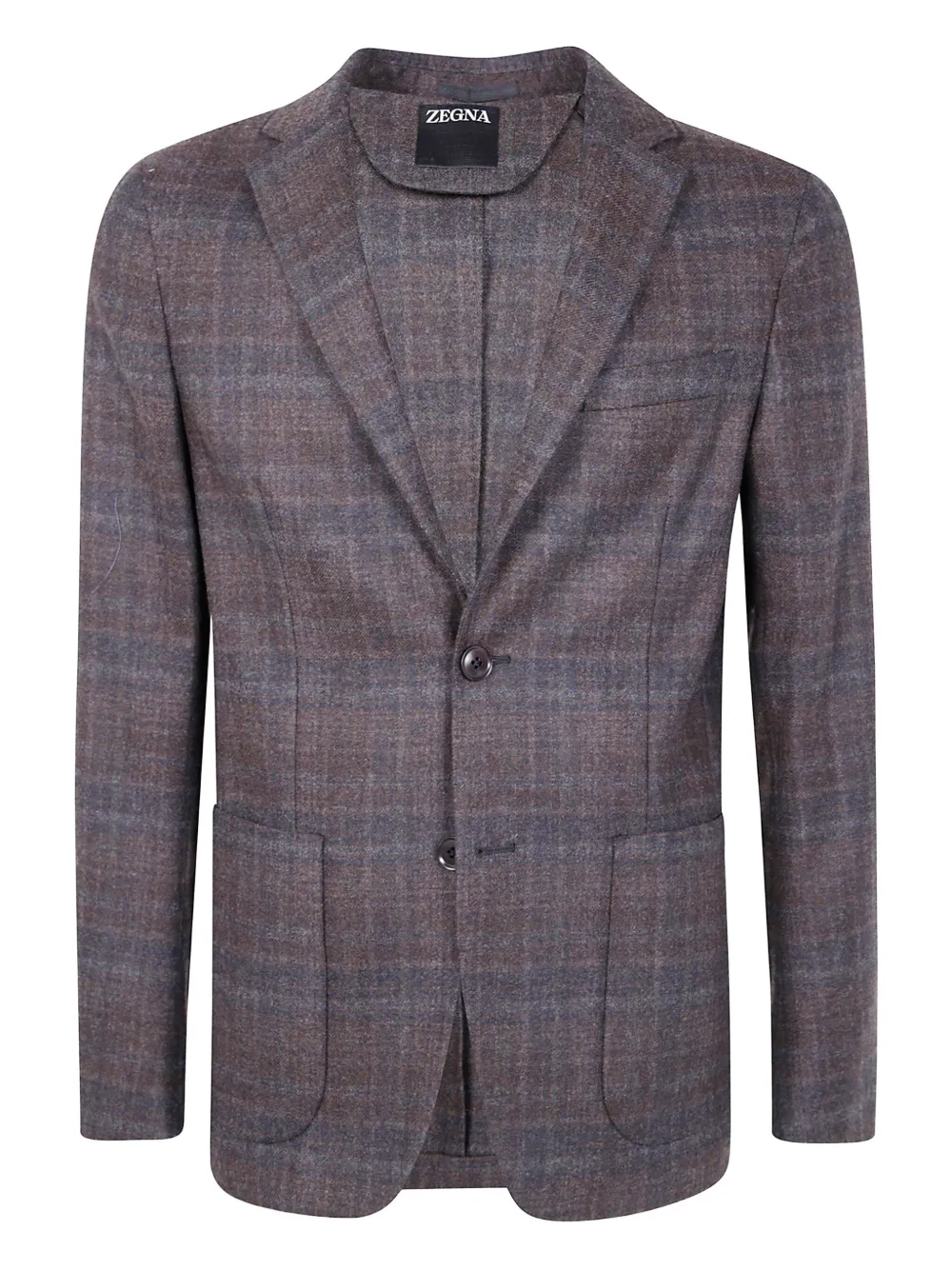 

Клетчатая шерстяная куртка Zegna, серый