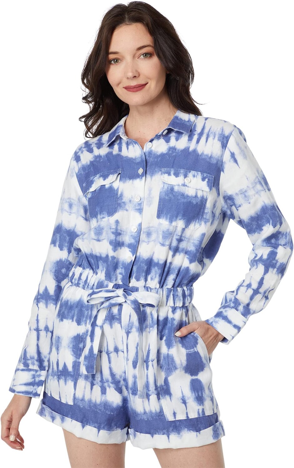 

Комбинезон Outerknown Benson Linen Jumpsuit, цвет Indigo Tie-Dye