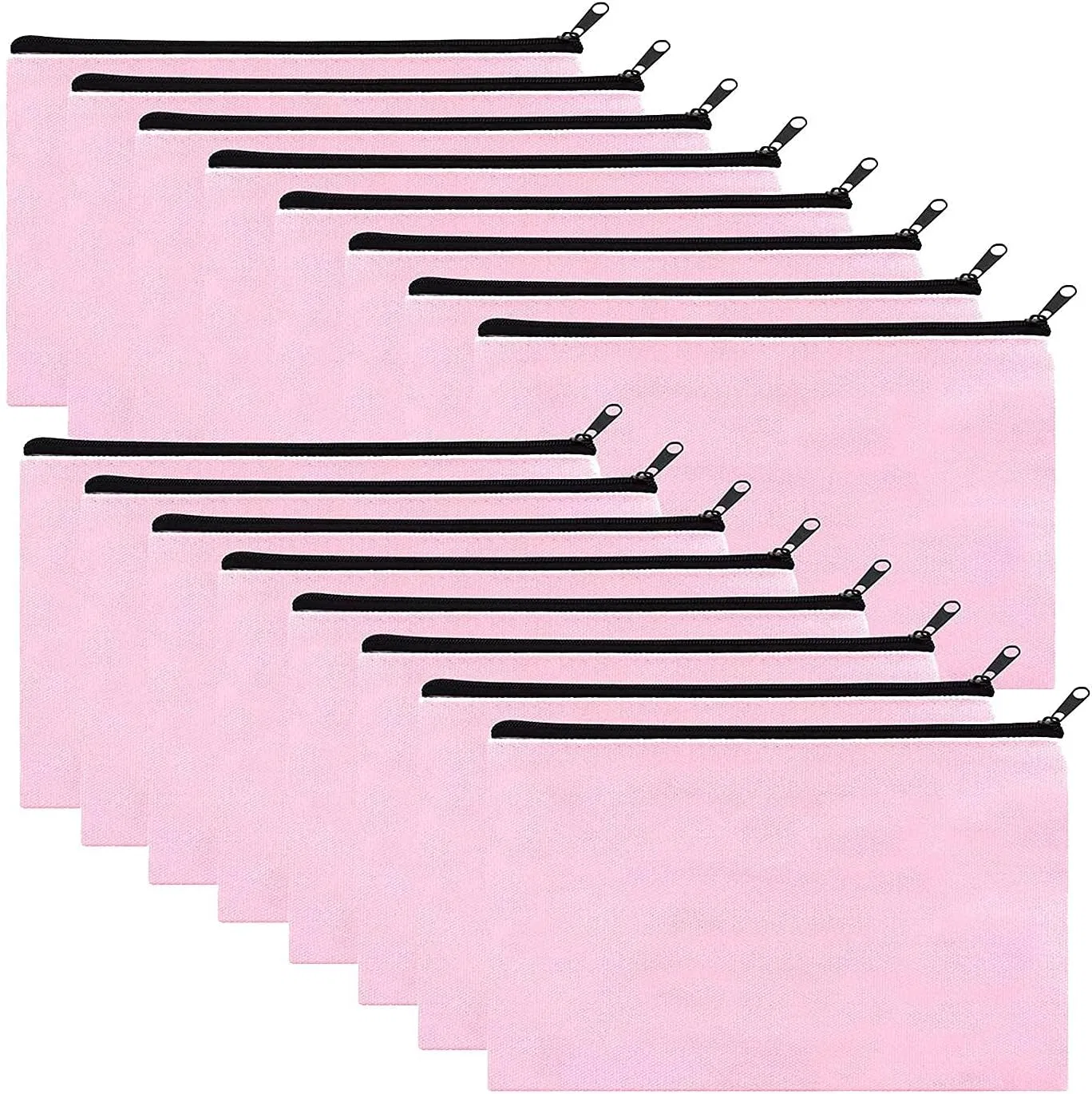 Косметичка из канваса Uniiitie, 16 шт., розовая, 21x13 см