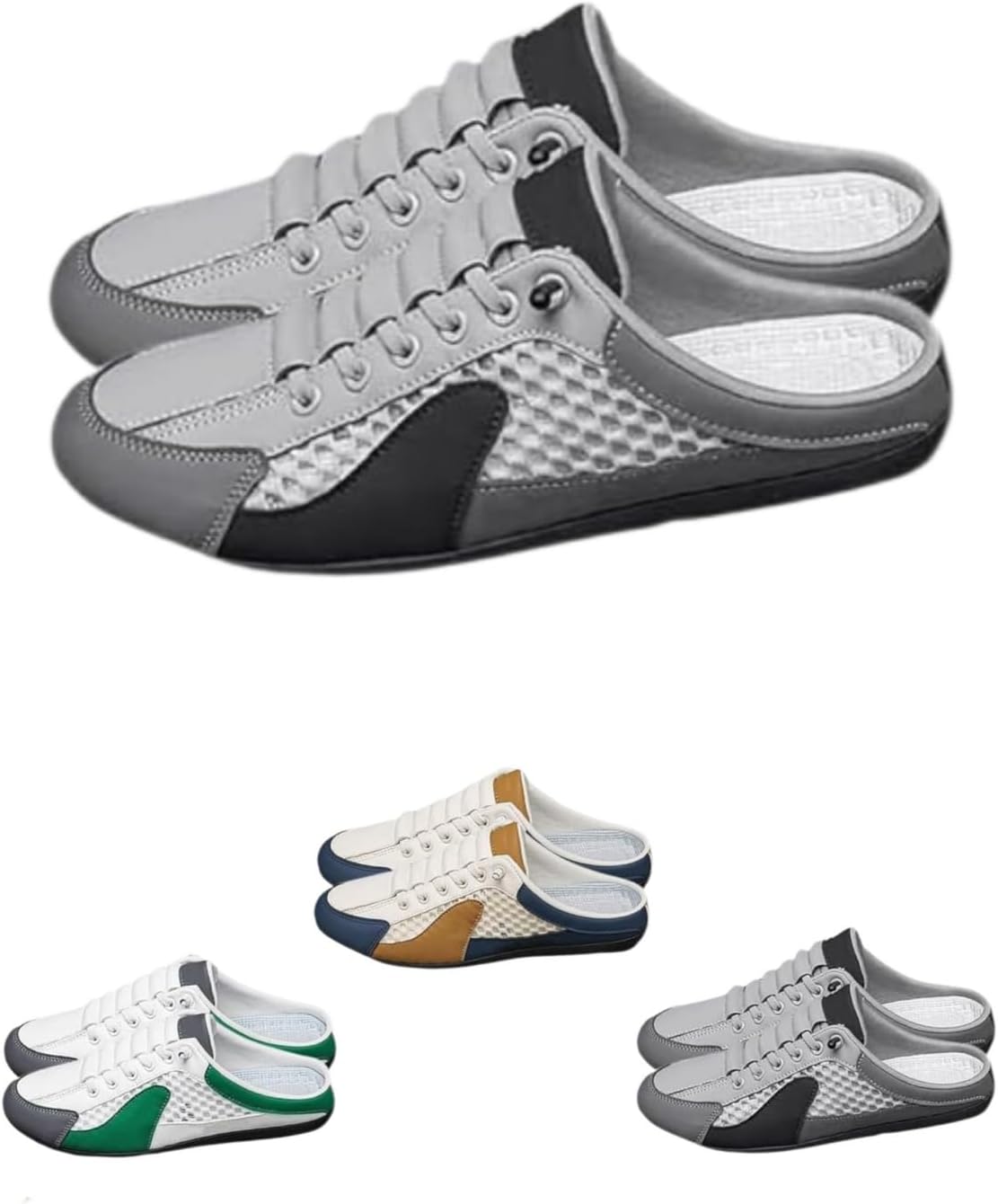 

Мужские слипоны-мюли 2025 года, низкие кроссовки Baotou Half Drag для мужчин, модные мужские тапочки без задника для весны и лета Generic, серый