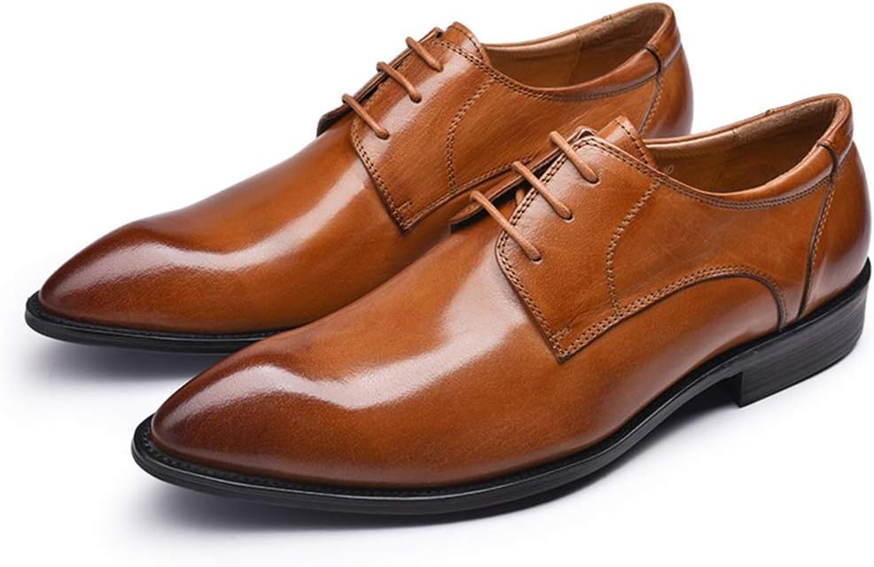 

Мужская кожаная обувь для бизнеса, банкет для рабочих вечеринок, туфли, ручной работы Captain Shoes, коричневые- 40 лет, Великобритания 7/US 7.5 Grvpm