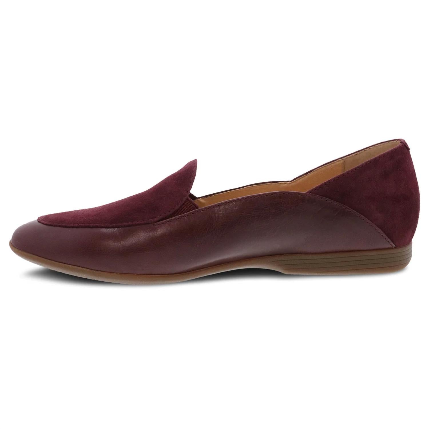 Женские лаковые лоферы с кружевом в винном цвете Dansko, Wine Glazed — фото 2