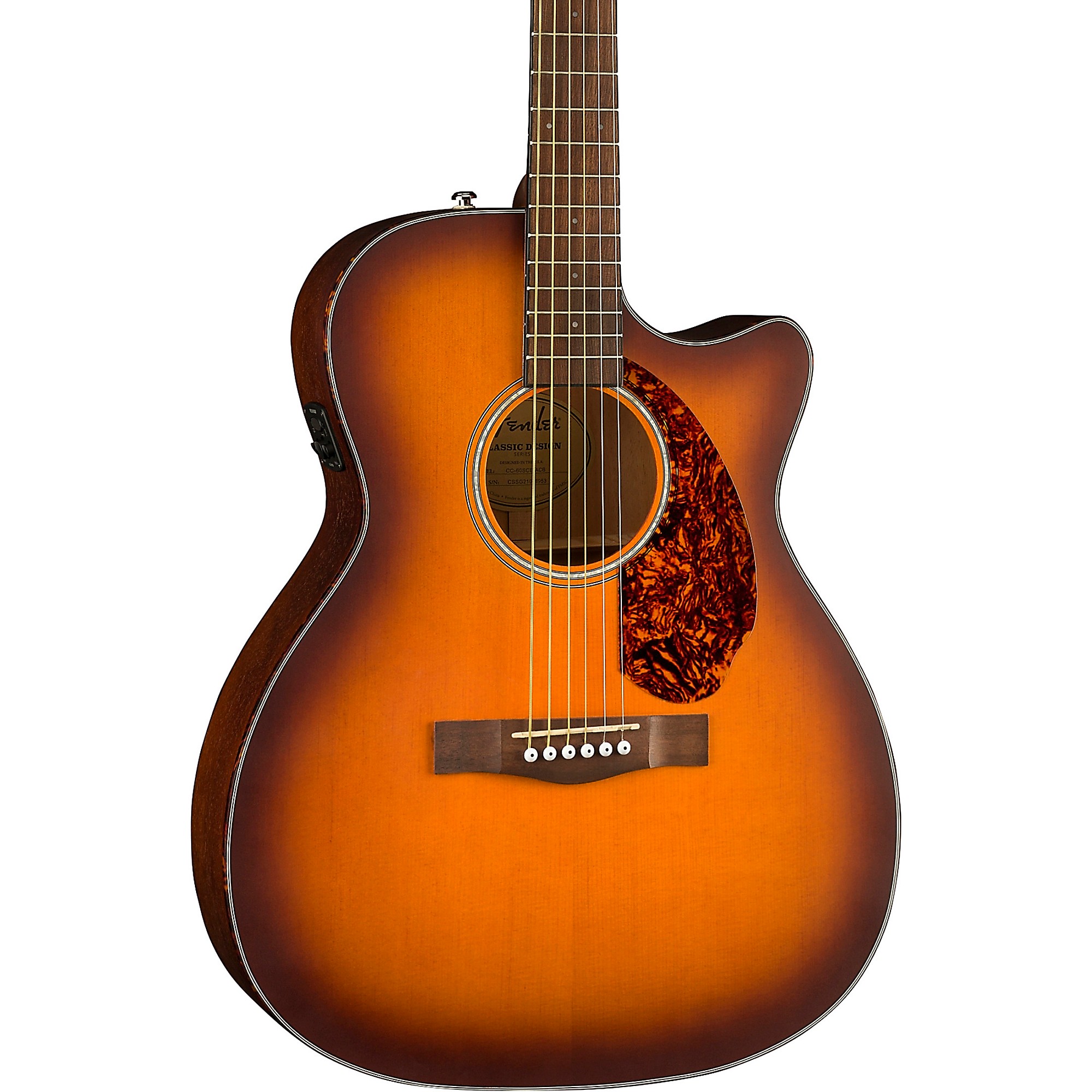 

Акустически-электрическая гитара Fender CC-60SCE ограниченной серии Concert Aged Cognac Burst