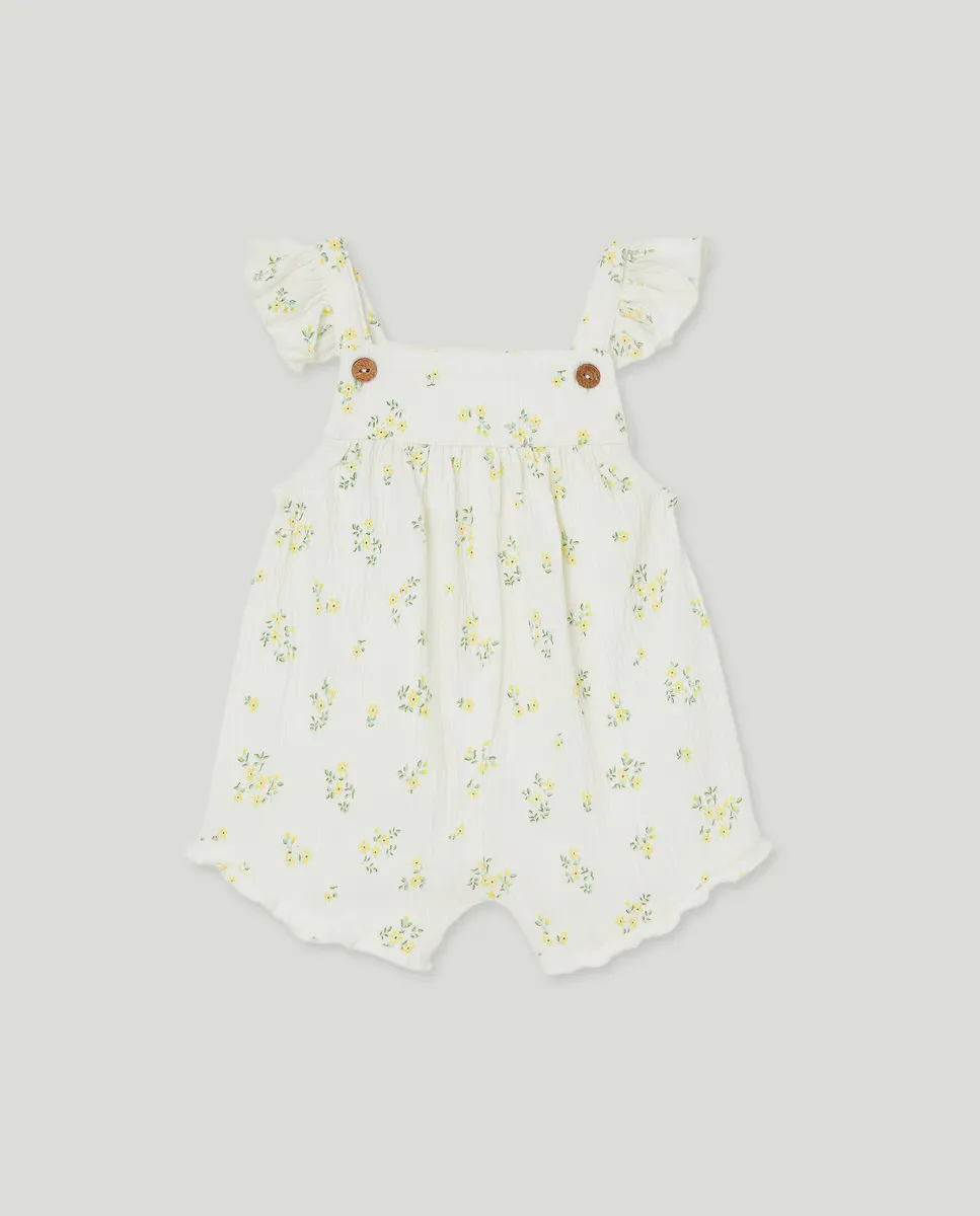 

Короткий комбинезон с принтом для девочки Baby El Corte Inglés, белый