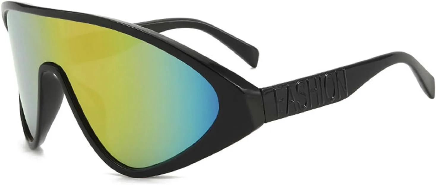 

Крупные цельные солнцезащитные очки для женщин и мужчин, модные винтажные очки-пилот с большой оправой, защита от УФ-излучения UV400, цвет N45 (золотой) mincl, Gold