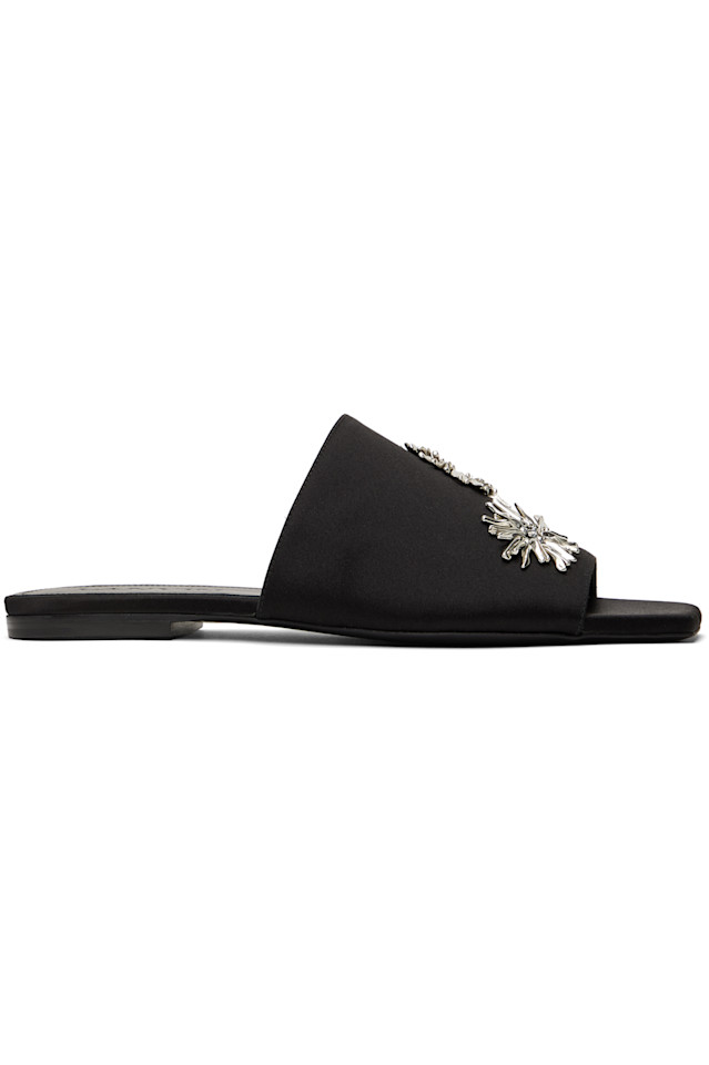 Сатиновые босоножки Lanvin, черный