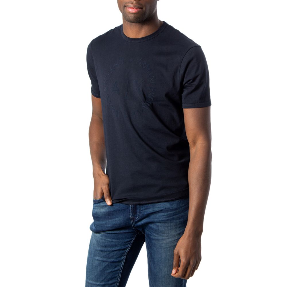 

Синяя хлопковая футболка Armani Exchange