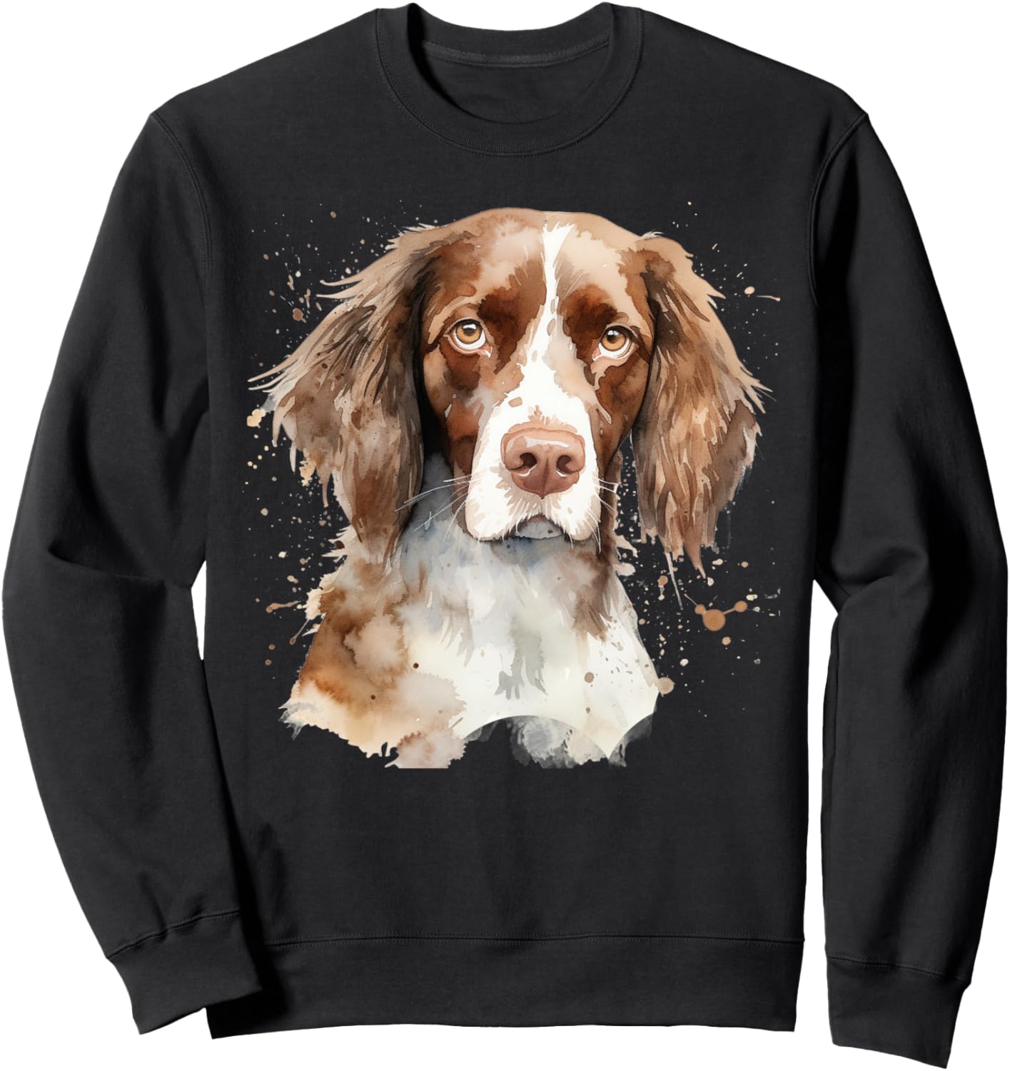 

Толстовка с изображением английского спрингер-спаниеля, выполненная в акварельном стиле Springer Spaniel Dog Design For Dog Lovers, черный