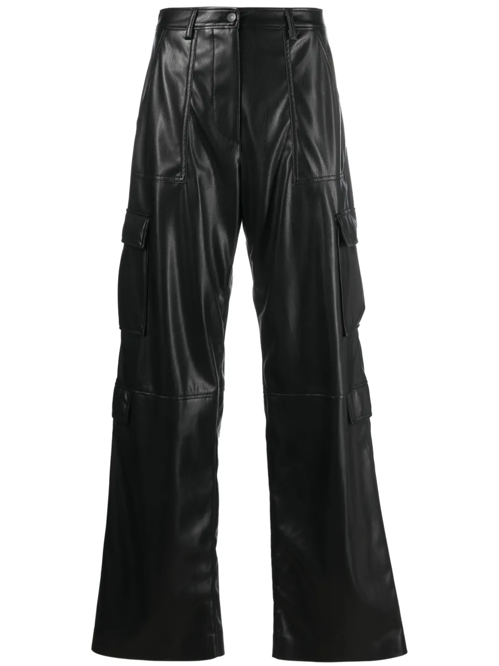 

Брюки карго из искусственной кожи MSGM, черный
