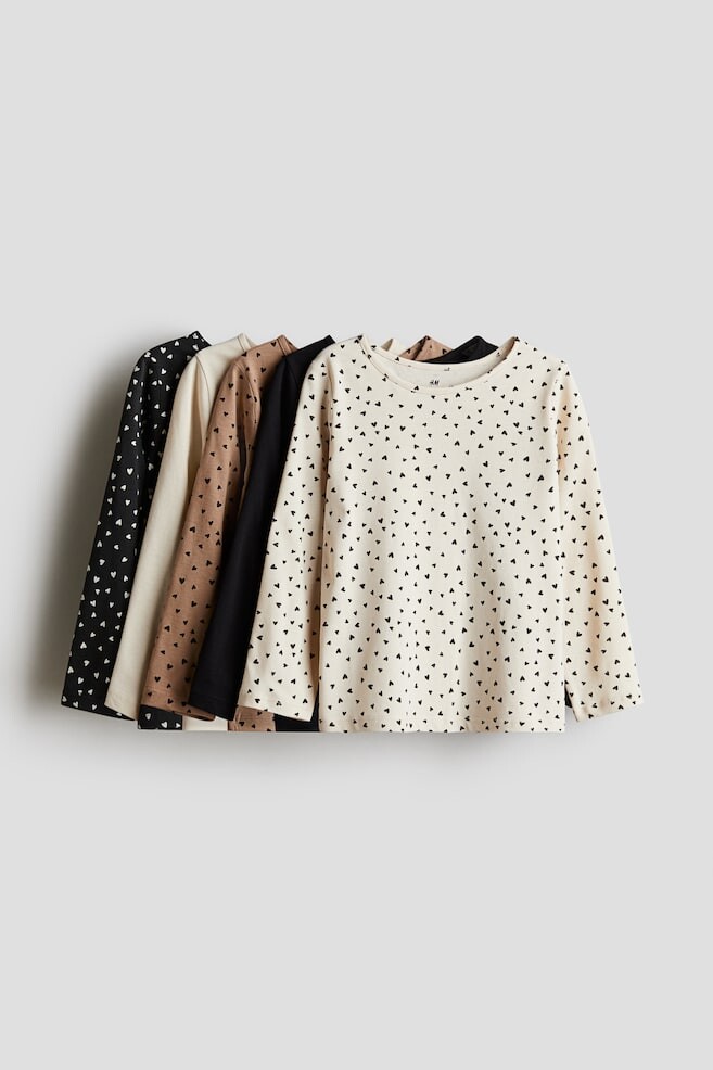 

Комплект из 5 хлопковых рубашек с длинными рукавами H&M, бежевый