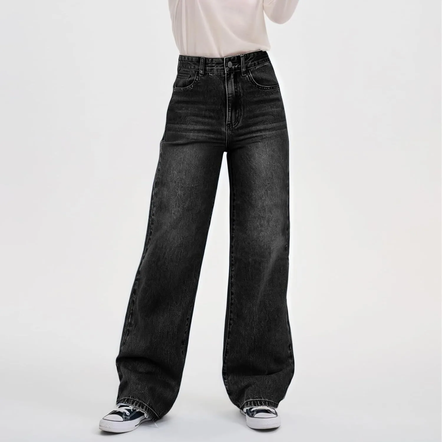 Женские джинсы Wide Leg High Waisted Stretchy — фото 4