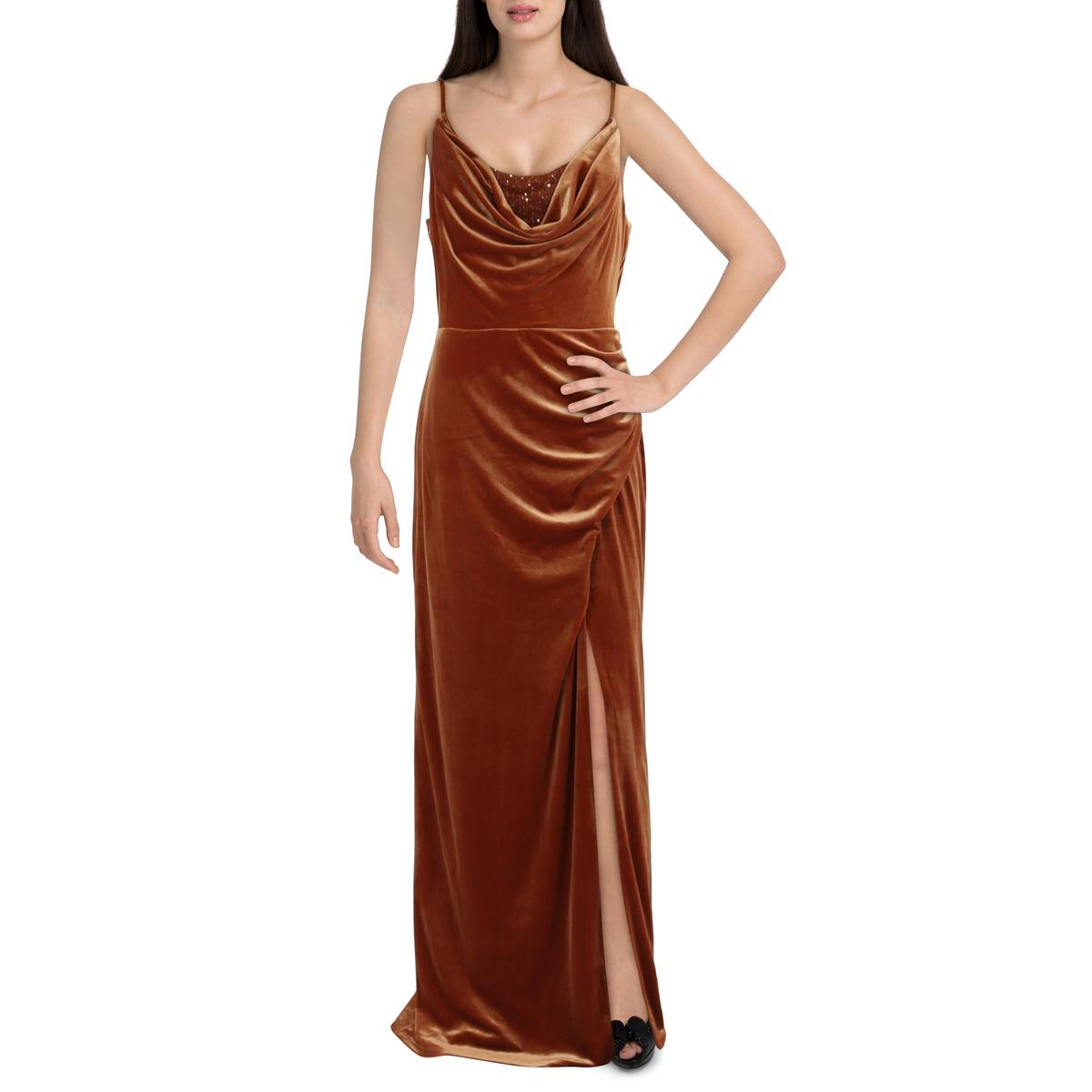

Женское бархатное длинное вечернее платье BCBGMAXAZRIA