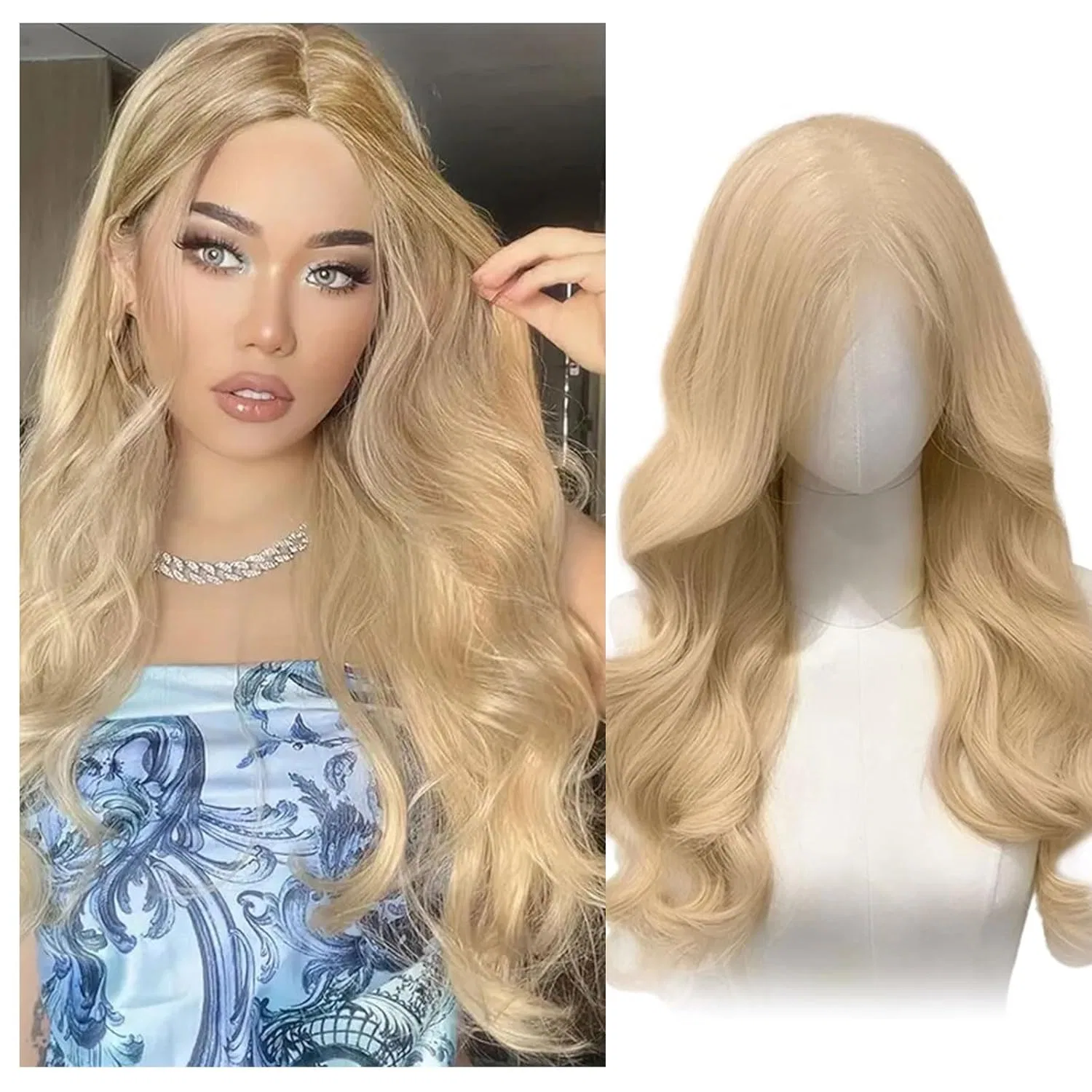Длинный волнистый парик для косплея Saiiurv, Blond