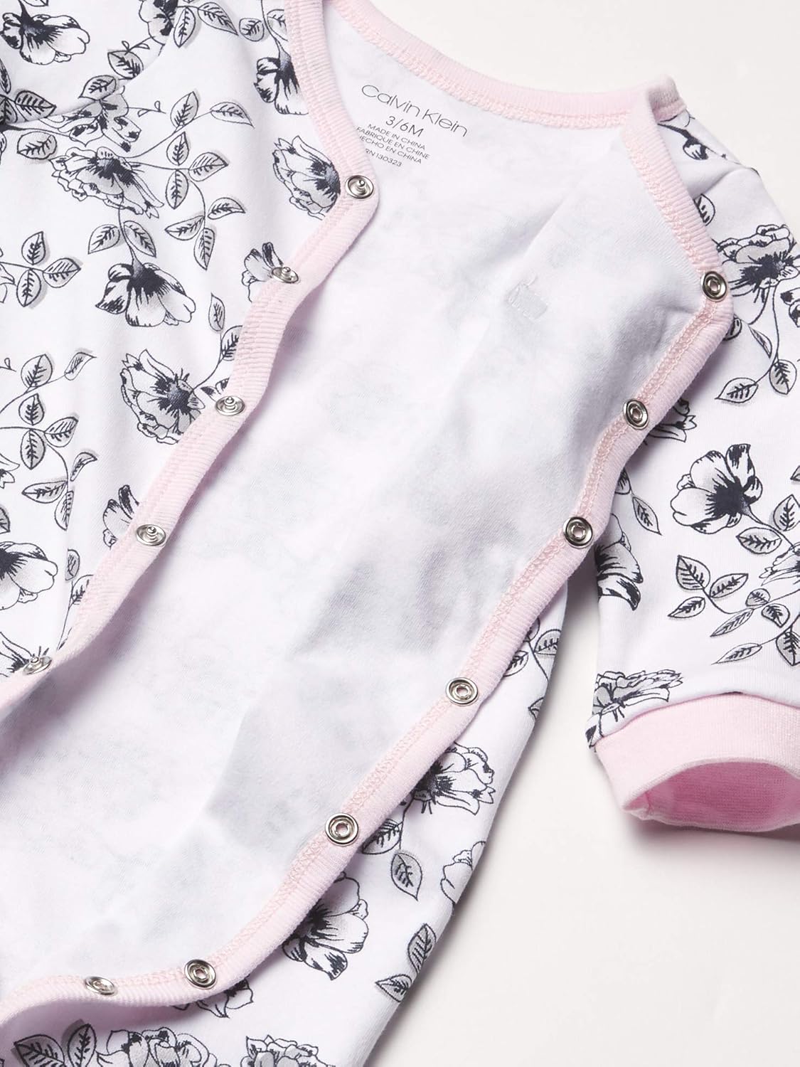 Комбинезон Calvin Klein для девочек, White Cotton/Baby Pink/Black — фото 2