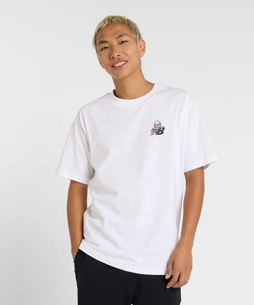 

Футболка с коротким рукавом New Balance, коллаборация с Face Oka Character, белый