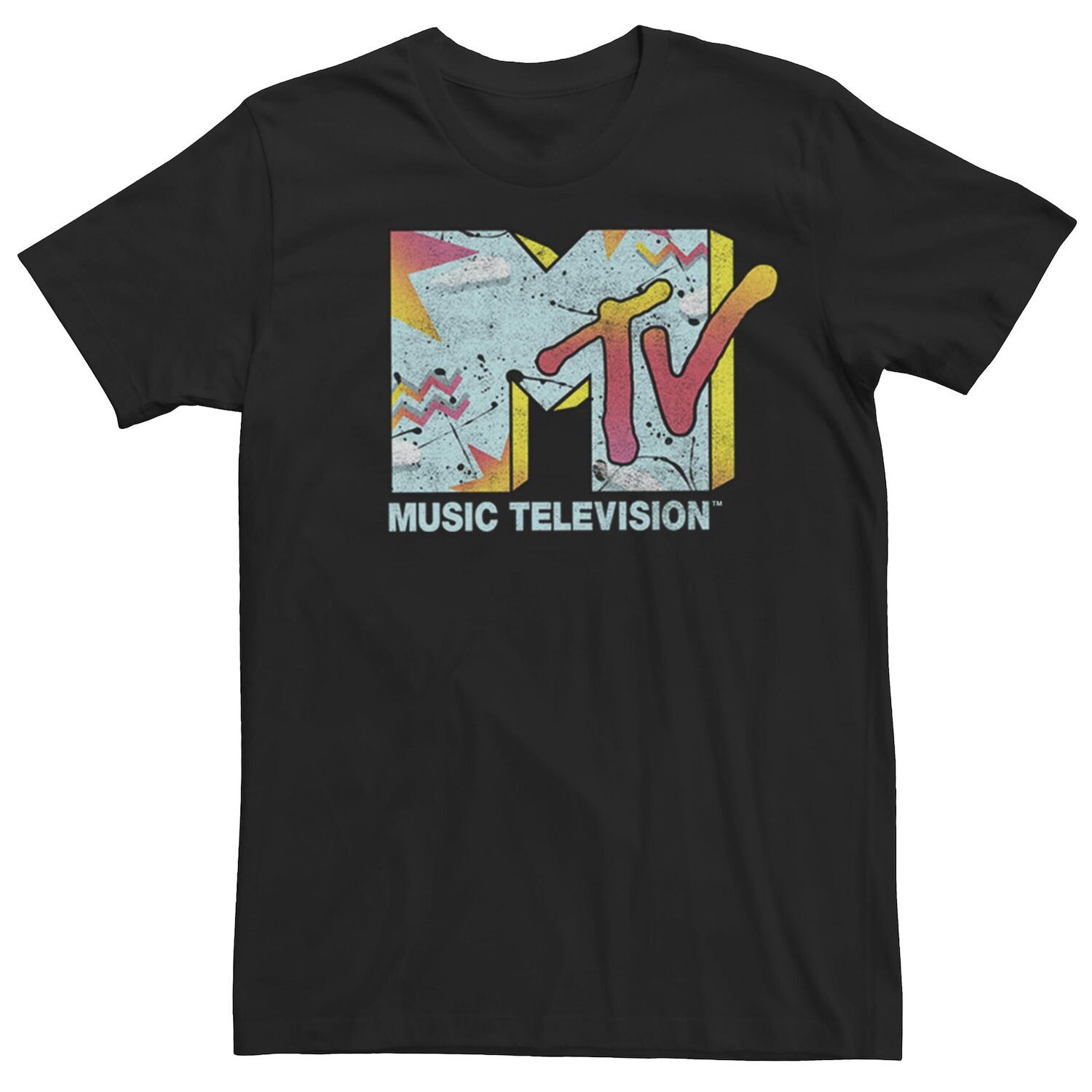 

Мужская футболка с логотипом MTV в стиле ретро Licensed Character, черный