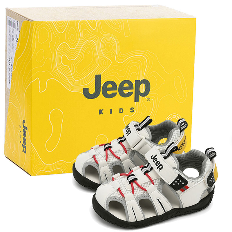 Детские сандалии с низким верхом для детей от 3 до 7 лет Jeep, слоновая кость/белый/серый — фото 2