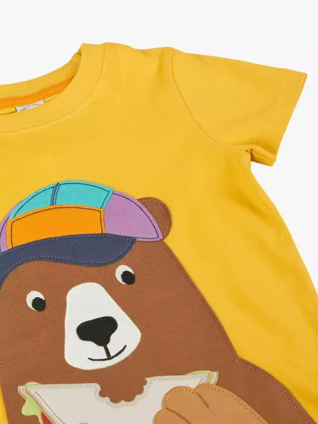 Детская футболка Carsen Bear, желтая Frugi — фото 3