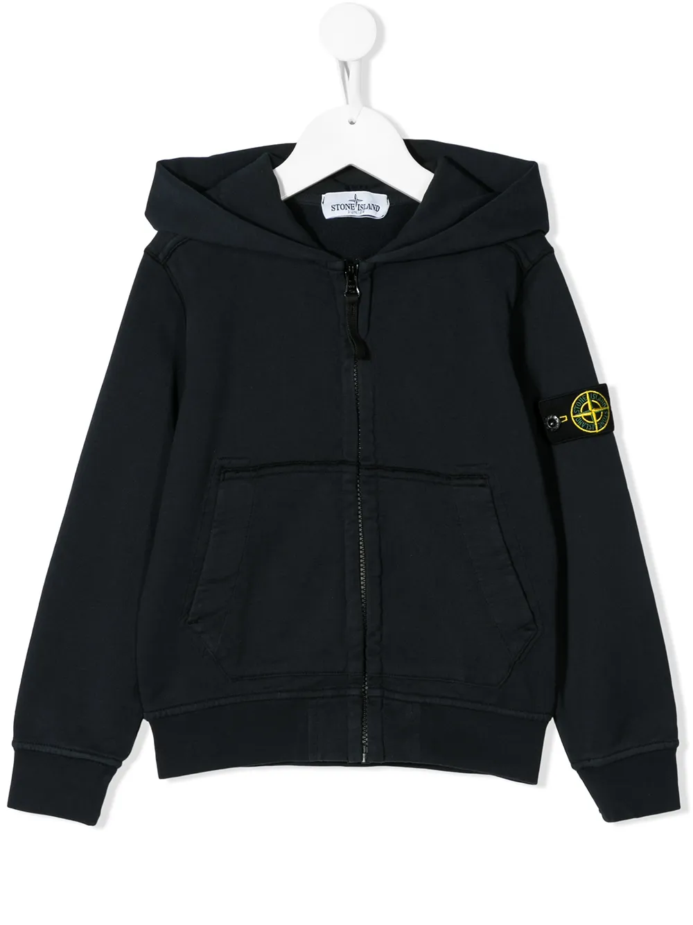 

Худи на молнии с нашивкой-логотипом Stone Island Junior, синий