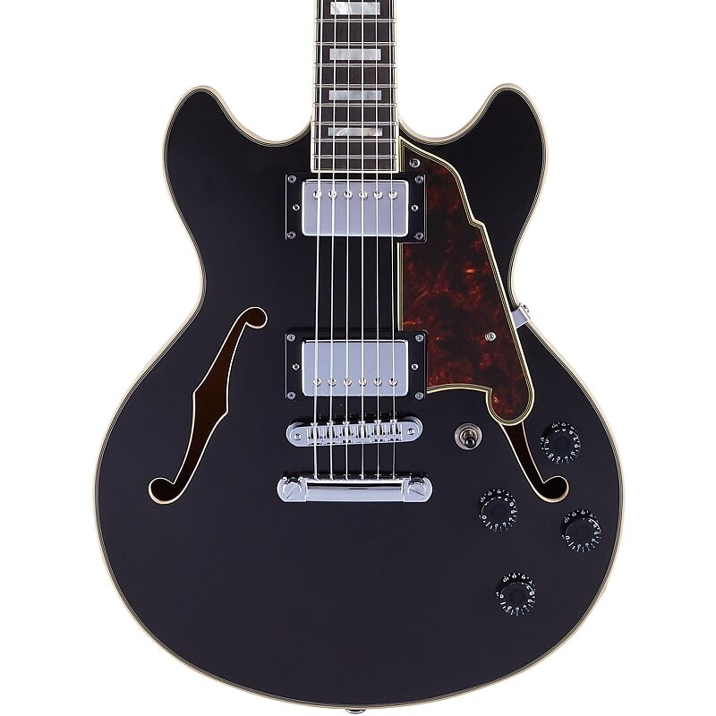 

Электрогитара D'Angelico Premier Mini DC Semi-Hollow Electric Guitar - Black Flake