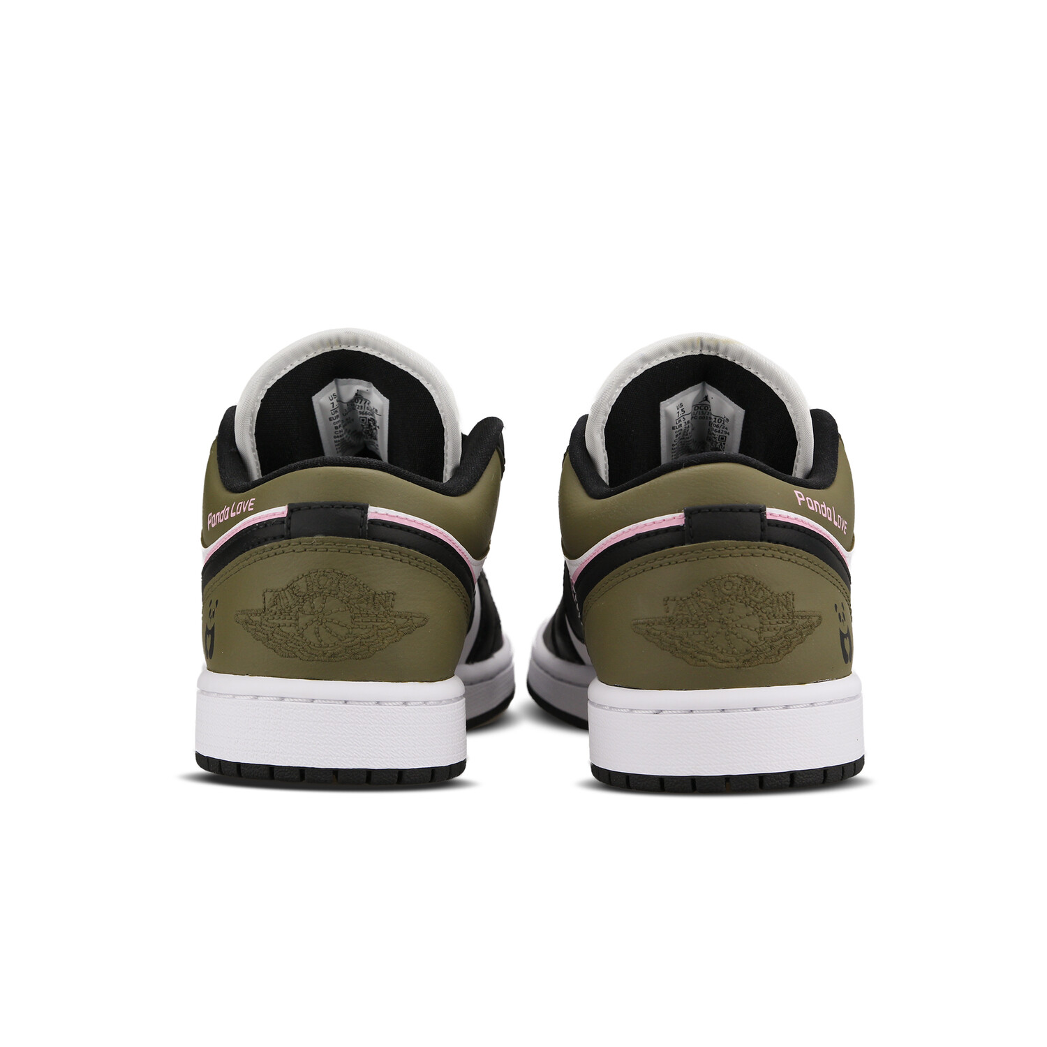 Кроссовки Air Jordan 1 Vintage Basketball Shoes Women's Low-top Black/Green/Pink/White, зеленый — фото 3