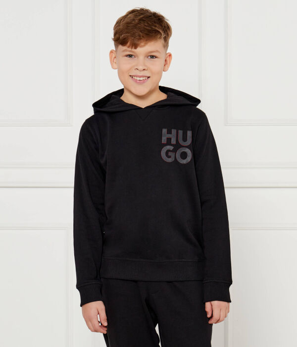 

Толстовка Hugo Kids Regular Fit с логотипом, черный