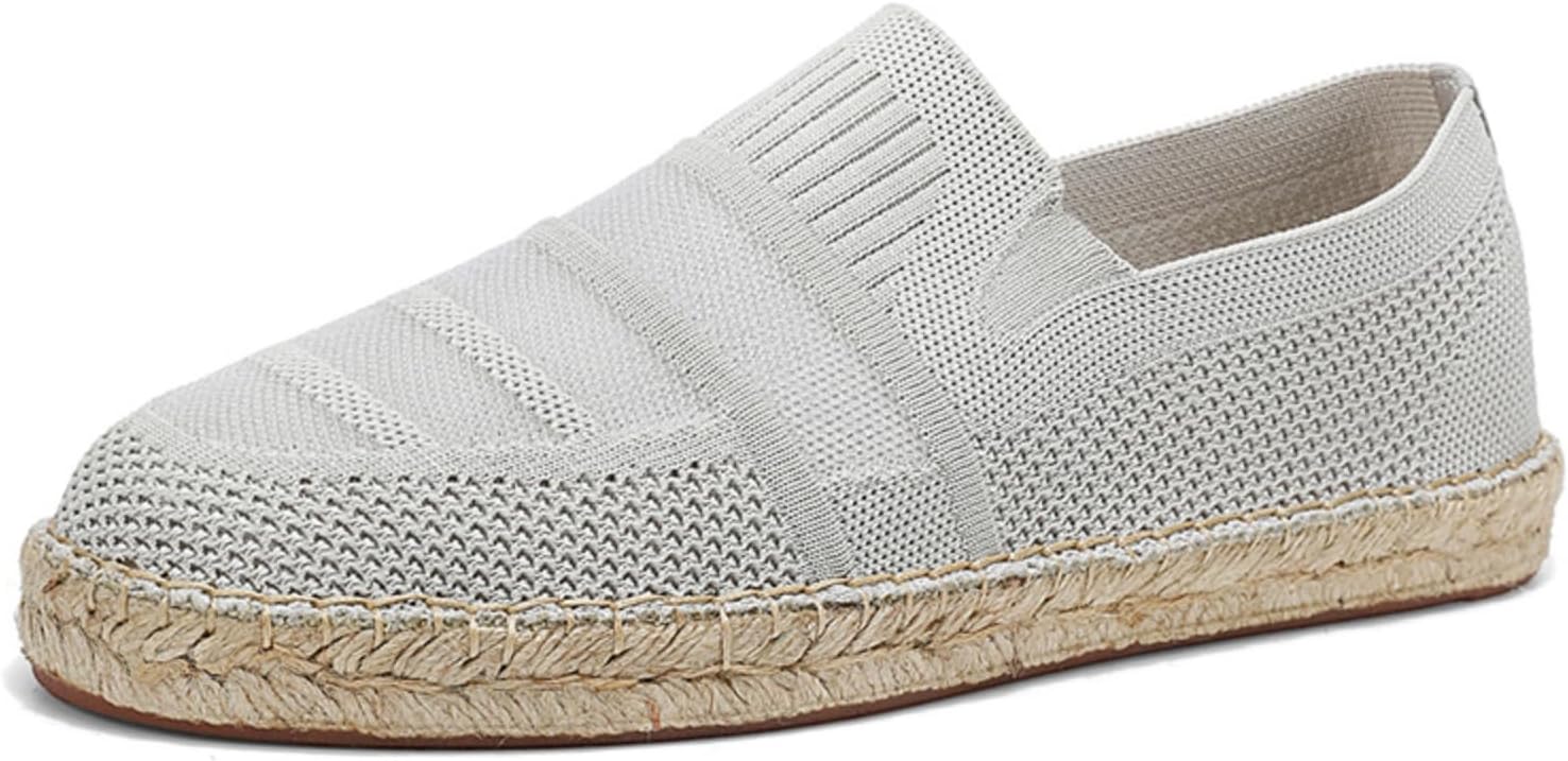 

Мужские модные плетеные эспадрильи-лоферы, стильная повседневная обувь - идеально для уличных кафе, прогулок и ежедневных выходов Aokisx, серый