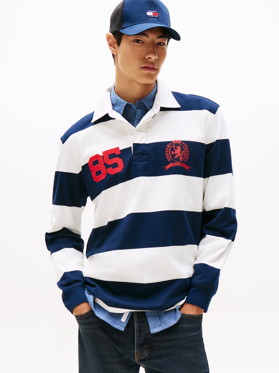 

Топ Tommy Jeans STRIPE RUGBY UNISEX, Dark Night Navy Stripe/Dark Blue