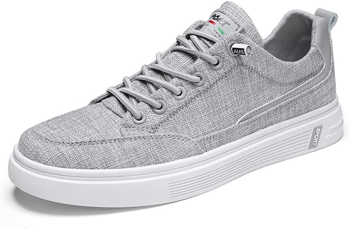 

Мужские повседневные кеды из холщовой ткани, низкие кроссовки на шнуровке, прогулочные кроссовки для мужчин, подходят для улицы или вождения, всесезонные кроссовки для скейтборда Hhhchpm, серый