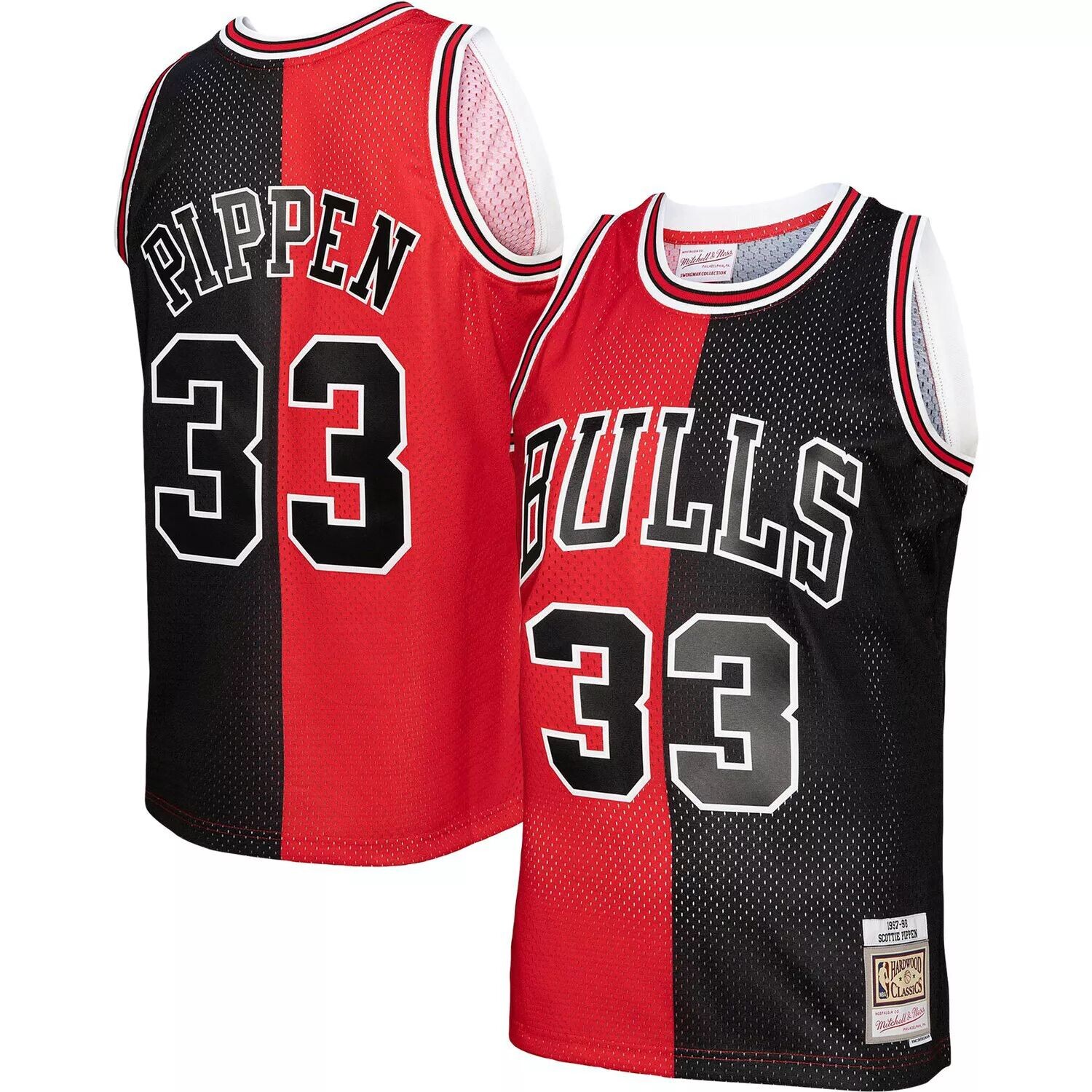 

Мужская майка Mitchell & Ness Scottie Pippen красная/черная Chicago Bulls Big & Tall Hardwood Classics 1997-98 Split Swingman Джерси, Черный, Мужская майка Mitchell & Ness Scottie Pippen красная/черная Chicago Bulls Big & Tall Hardwood Classics 1997-98 Sp