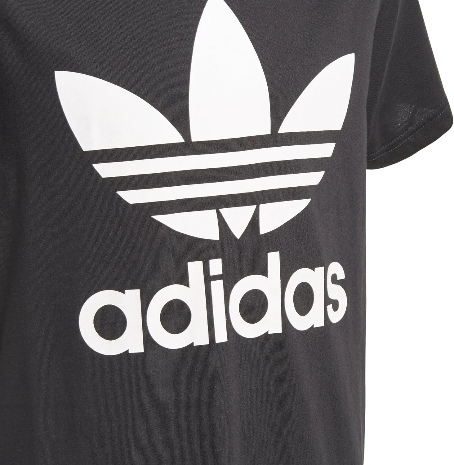 Детская футболка Adidas Originals Originals Trefoil, черно-белый — фото 2