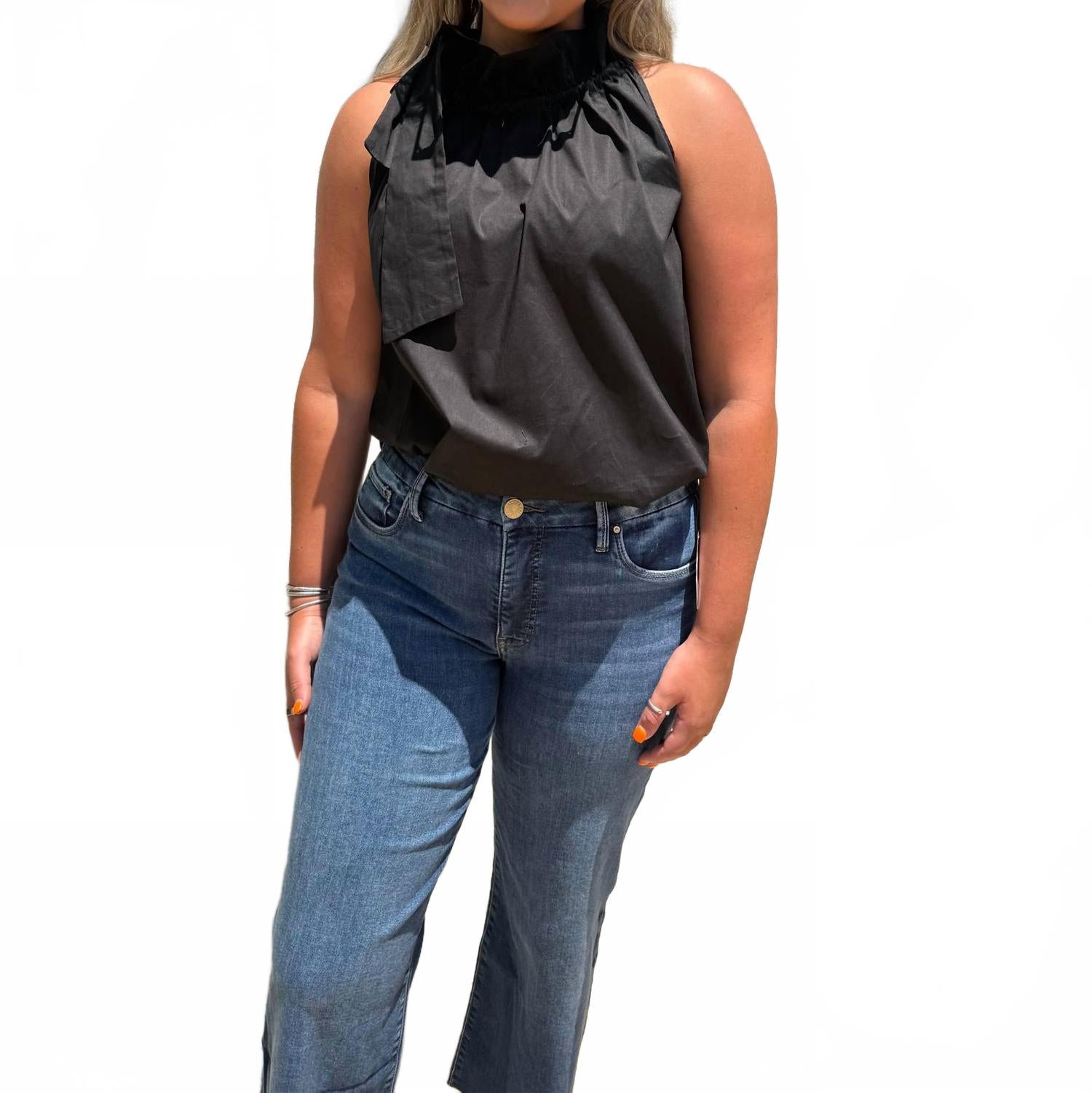 

Adrienne Топ Bridget с оборками и завязками на шее, черный