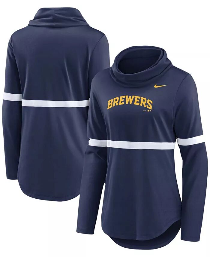 

Женская темно-синяя толстовка с надписью Milwaukee Brewers Club Fashion Pullover Performance Nike