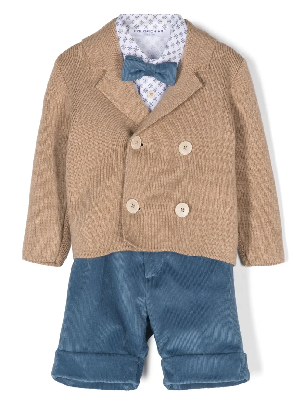 

Комплект из топа и шортов с геометричным узором Colorichiari, нейтральный