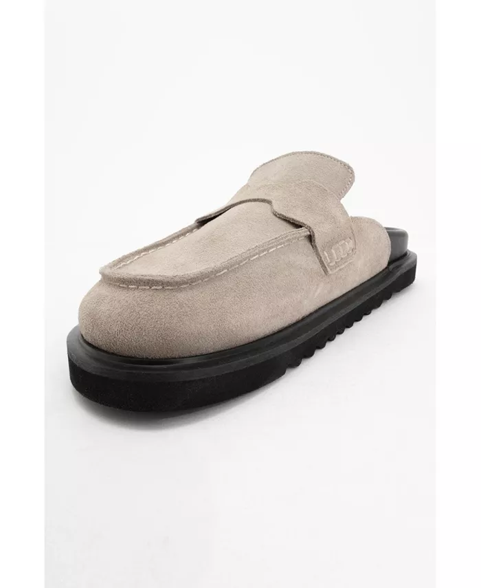 Женские кожаные клоги Laven из замши Forever & Always Shoes, коричневый/бежевый — фото 3