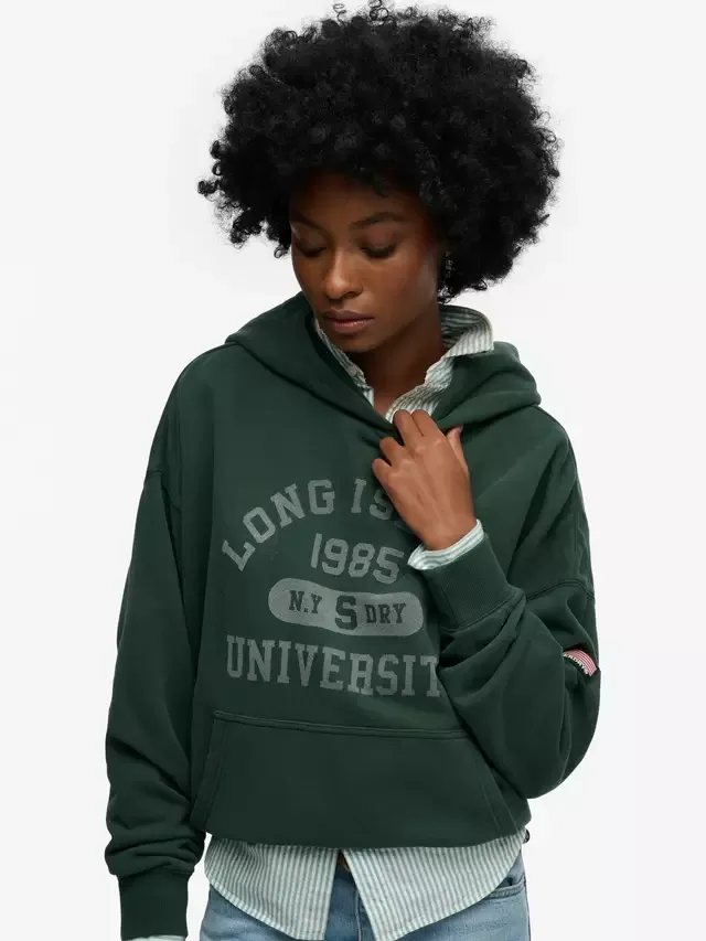 Спортивная толстовка свободного кроя Athletic Essentials, цвет эмалевый зеленый Superdry — фото 4