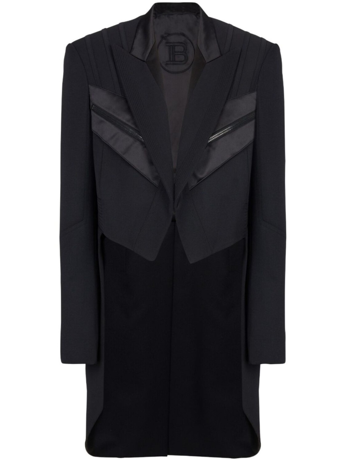 

Balmain однобортное шерстяное пальто, черный