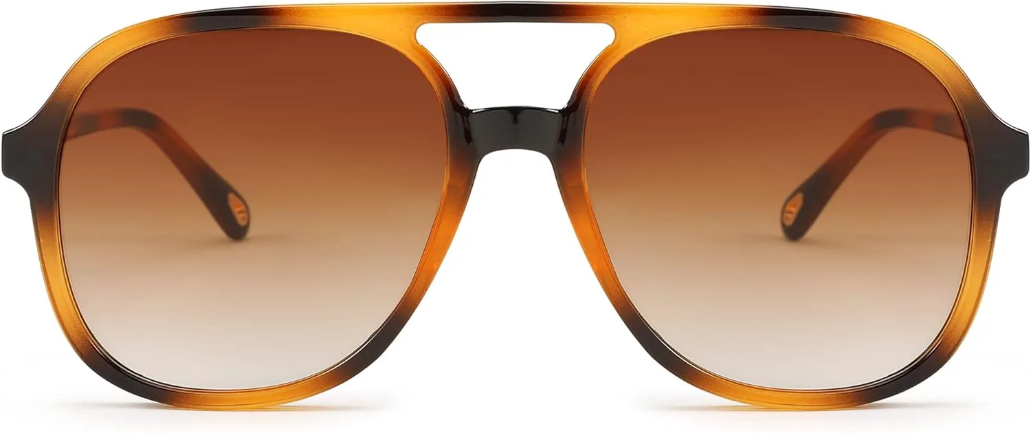 

Солнцезащитные очки FEISEDY Retro Aviator для женщин и мужчин, классические квадратные, модные, с защитой UV400, модель B2394, 006 Leopard - Gradient Tea