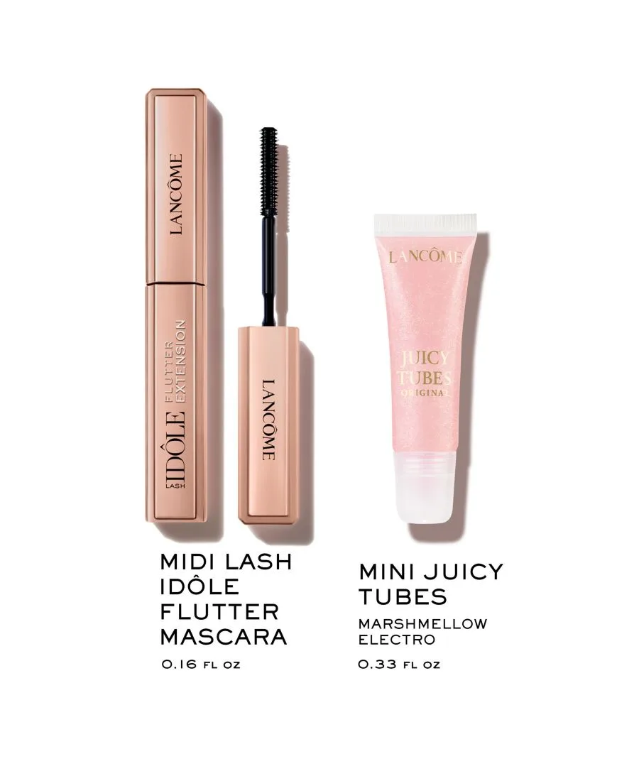 Lancôme Блеск для губ и ресницы Juicy Tubes, тушь для ресниц Idôle Flutter Extension Mascara Duo — фото 2